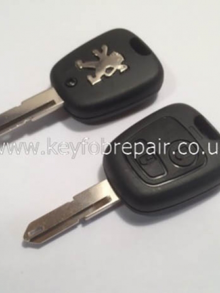 Peugeot 2 Button Key Case With Blank NE17 Keyblade 206-307-406 Etc